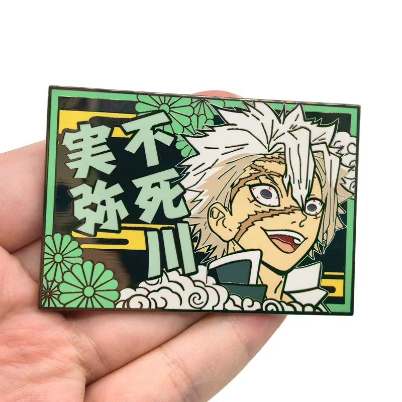 Anime Demon Slayer Hashira Badges Kimetsu No Yaiba Pins Japanese Manga Brooches for Bag Backpack Clothing Lapel Cosplay Toy Gift
