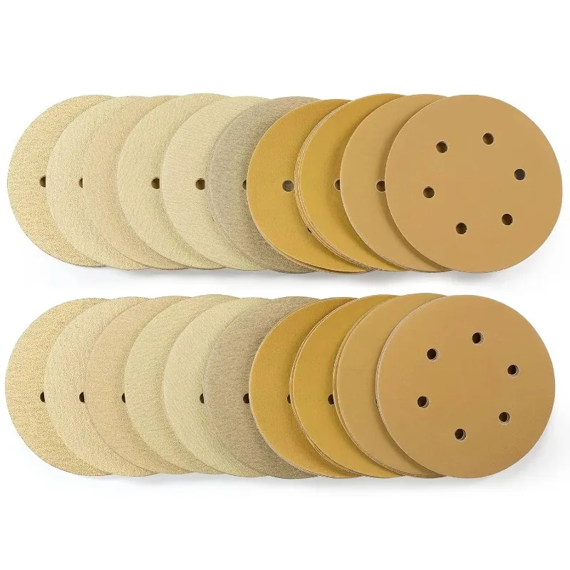 

6Hole Sanding Discs 80-400 Grit Aluminium Oxide Sandpaper Paper