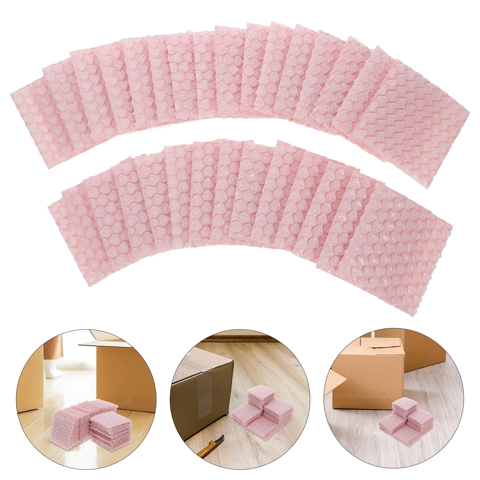 

50pcs Heart Shaped Bubble Mailers Pink Shockproof Protective Packaging Thickened Cushion Express Plastic Paper Cute Design