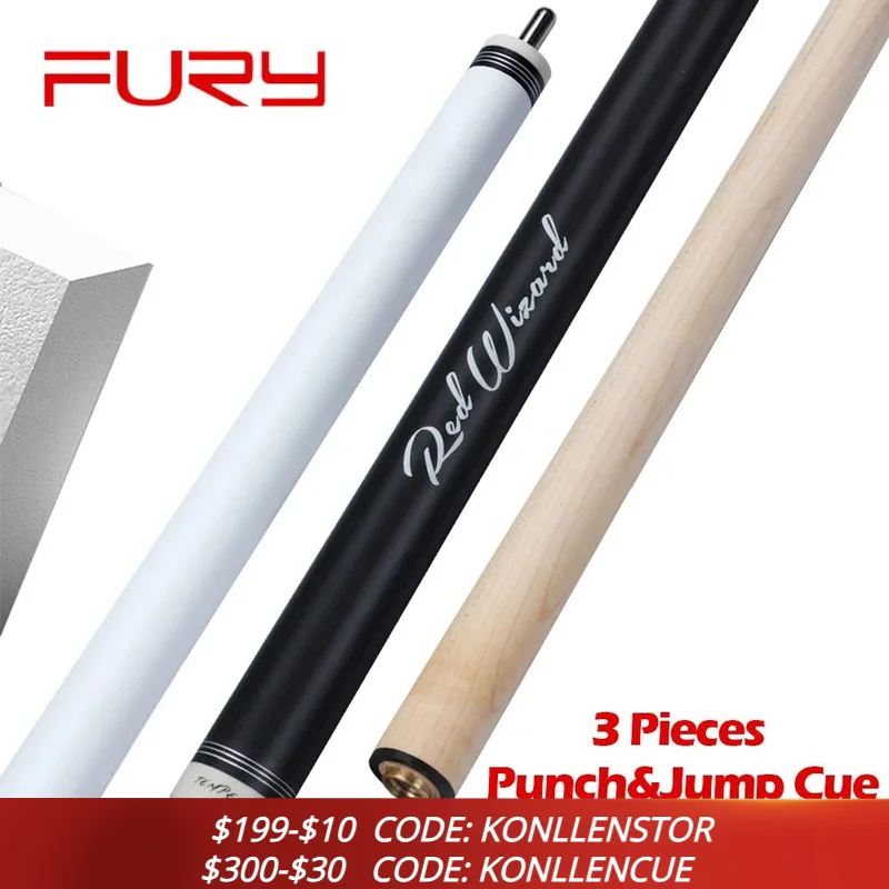 

FURY ZOKUE Jump Break Cue EA Billiard Punch&Jump Cue Stick 55‘’ 58‘’ 13.5mm Tip Maple Ashwood Billar Break& Jump Cue Kit