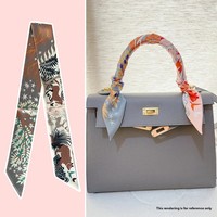 Summer New Style Women's Handbag Scarf Wrap Belt Long Stripes Bag Modification Ribbon Handbag Tying Belt Wrap around Bag