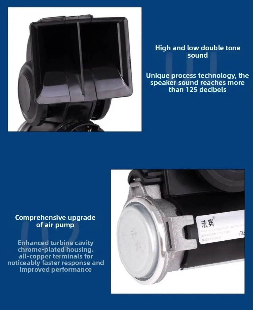 Super Loud Snail Air Horn, 12V 24V Universal Electric Horn for Car Motorcycle Truck Lorry - view 4