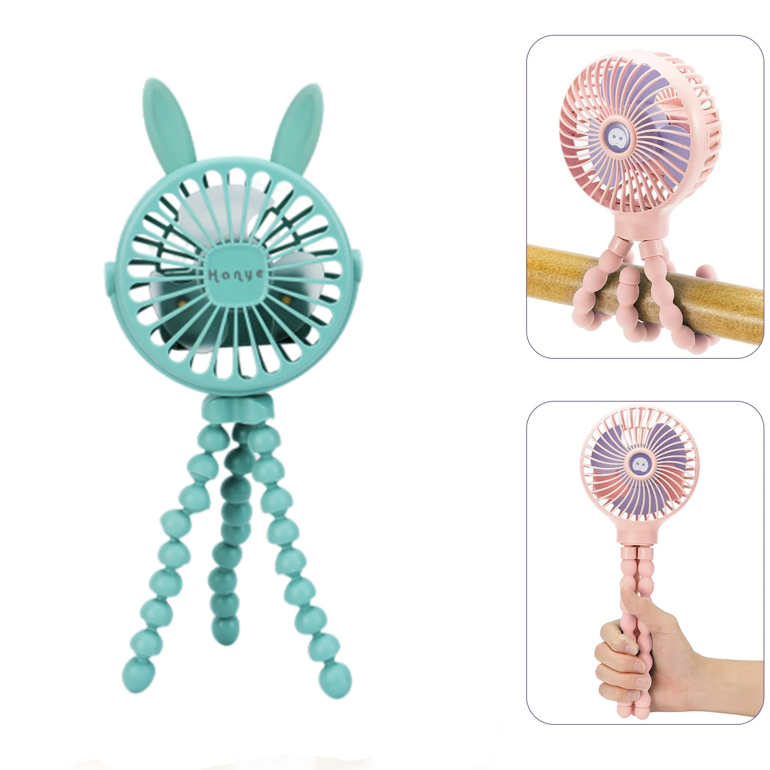 Stroller Fan Stroller Fan Portable Outdoor Fan Clip-on Baby 600mAh USB Rechargeable Handheld Home Electric Fan 3 Speed Summer