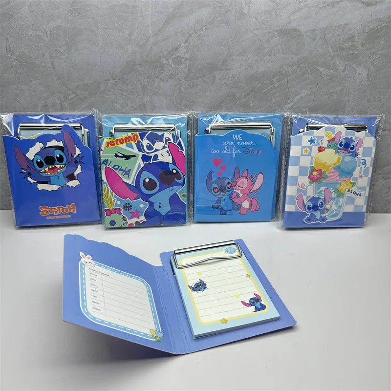 Disney Stitch board clip memo pad Anime Stitch color page memo pad mini clamp notebook kids Gifts Toys