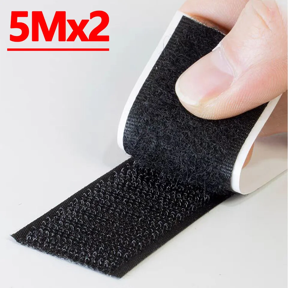 5Meter Strong Self Adhesive Hook and Loop Fastener Tape Double Sided Adhesive Tape with Glue Sticker velcroes Tape 20/25/30/50mm