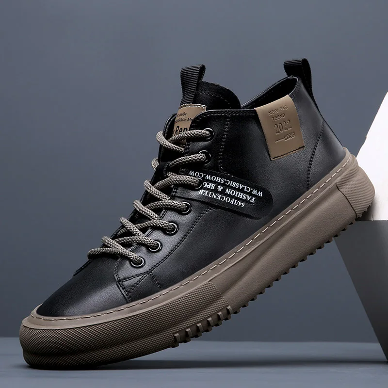 

Мужская обувь, новинка 2025, спортивная обувь средней высоты на мягкой подошве, деловая повседневная модная обувь на толстой подошве, универсальная легкая обувь Trbottomyy