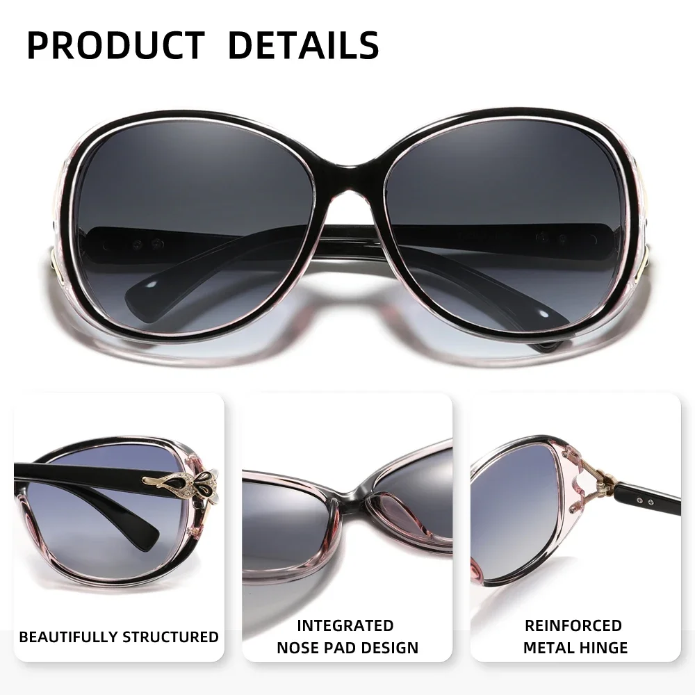 HEISKING Women's Polarized Sunglasses Personalized Glasses UV400 Oversized Glasses Fashion Travel Accessory