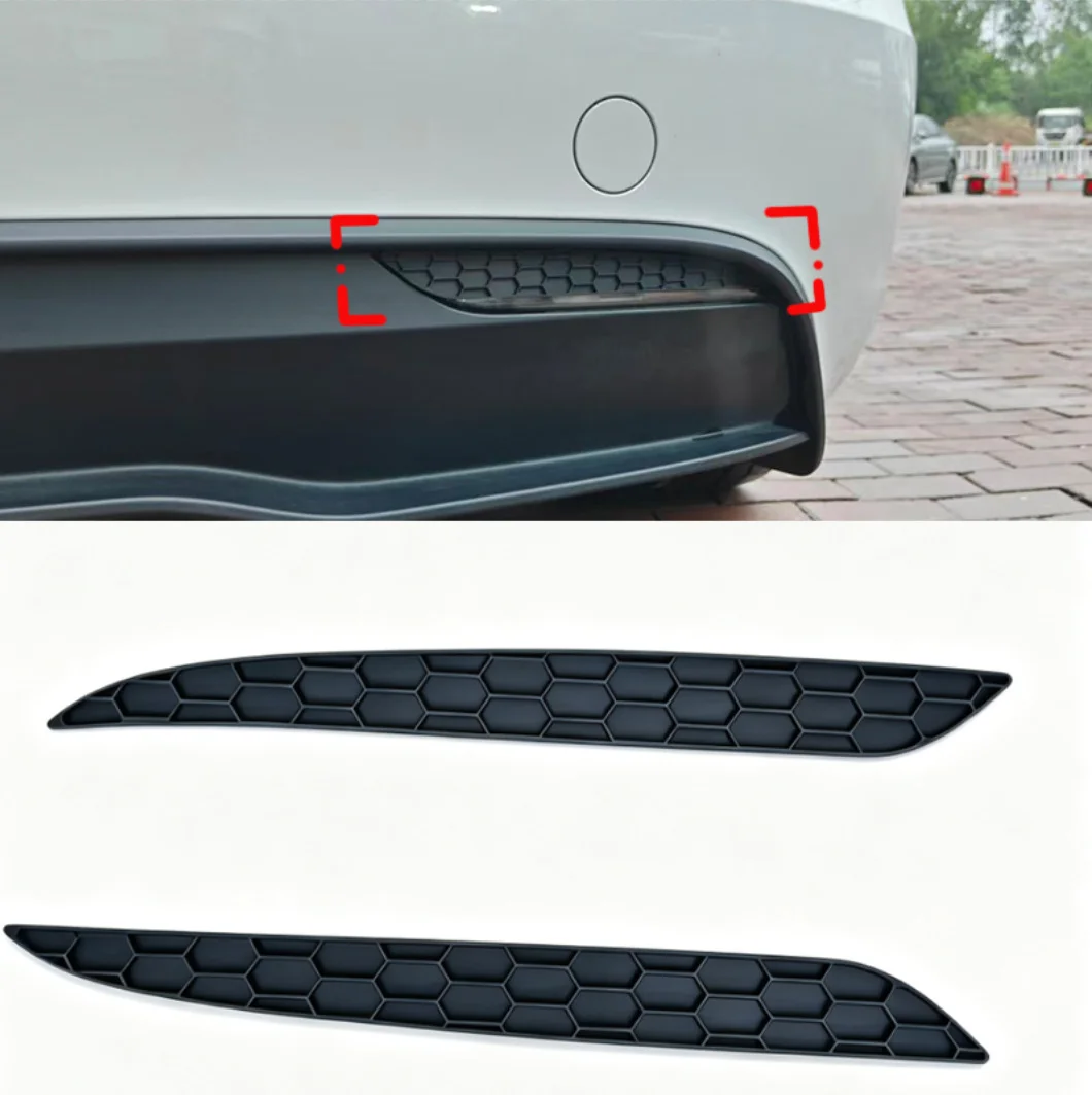 Suitable for Tesla Model 3 24+rear bumper reflective strip sticker honeycomb exterior Black Knight cross-border modification