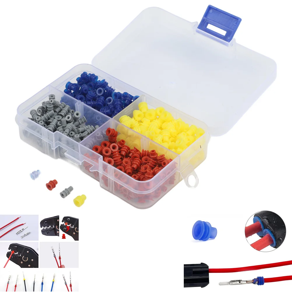 400PCS Automotive Silicone Seals for Cable Wire Connectors Waterproof Dust Proof Performance in Harsh Conditions