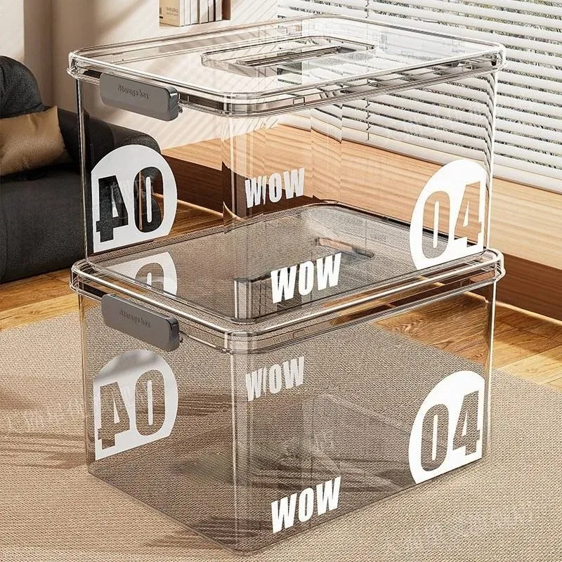 Transparent Storage Box Toy Snack Sorting Clothes Books Dust-Proof Storage Toy Storage Organizer