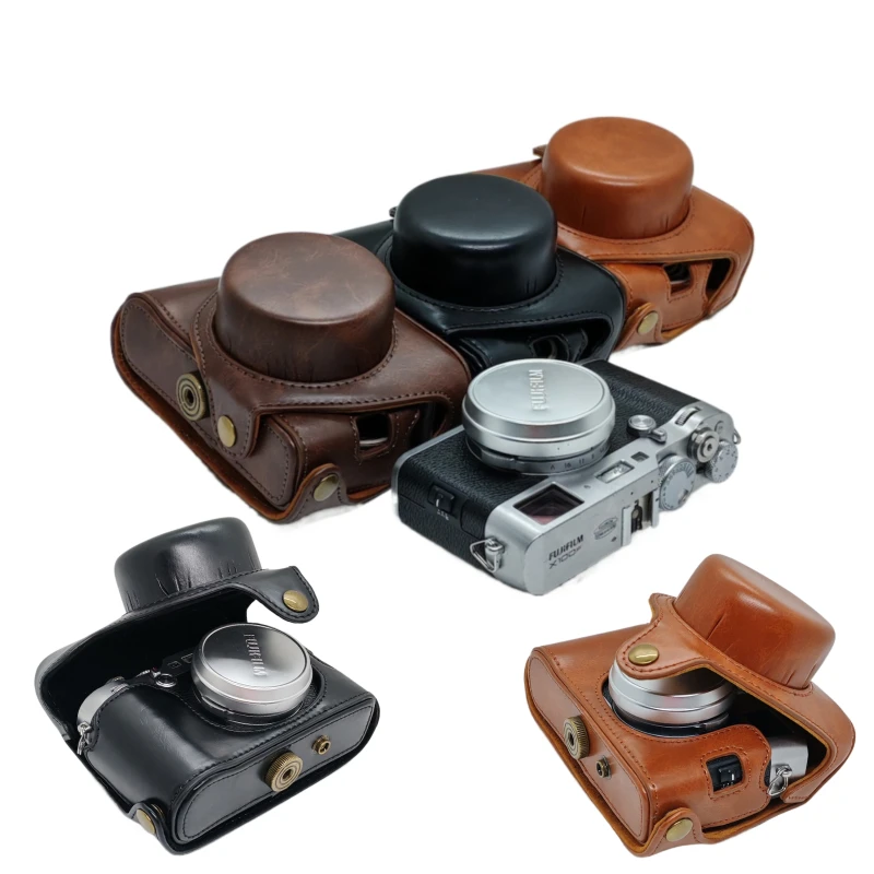 X100S Vintage PU Leather Camera Case Video Bag Cover For Fujifilm X100F X100V X100 V FUJI X100 X100T Battery Openning