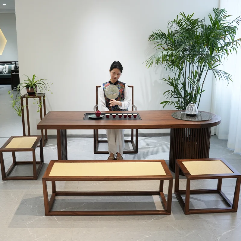 PYH solid wood tea table and chair combination, home reception kung fu tea table, zen negotiation tea table