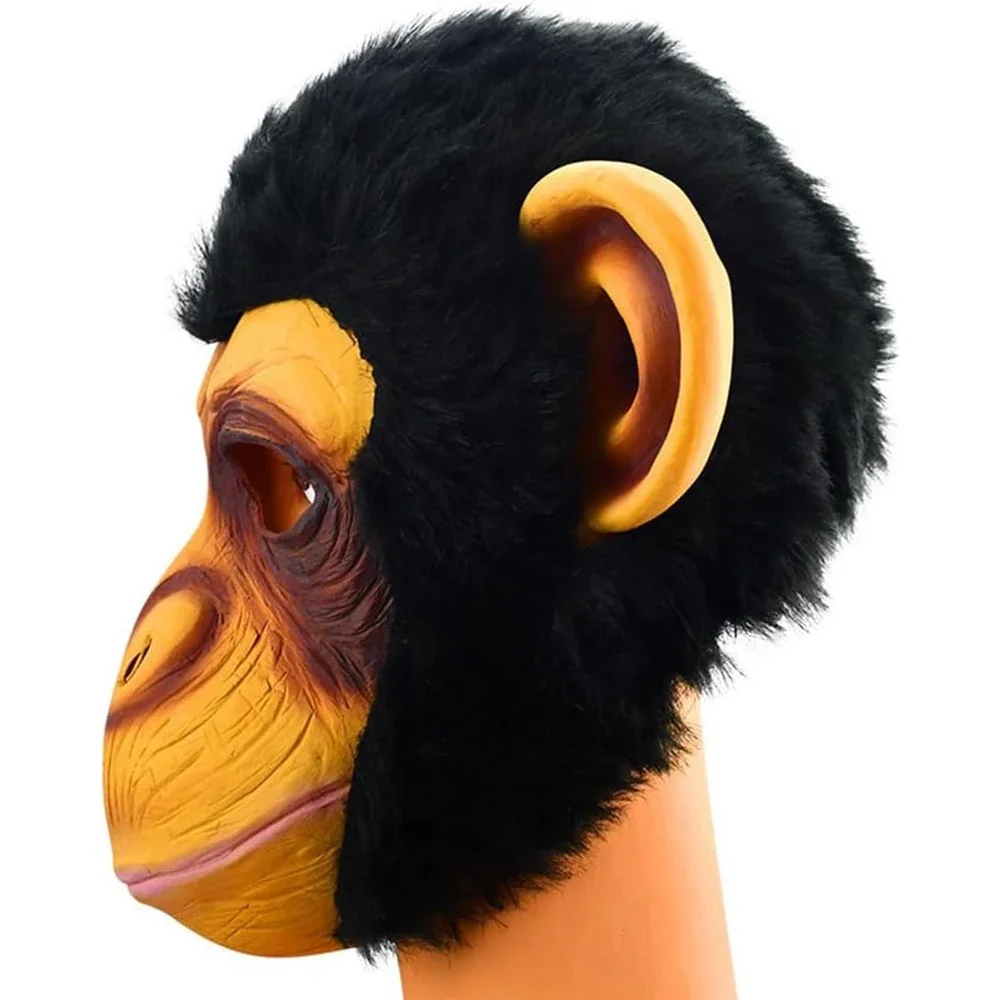 Cute Gorilla Big Ears Monkey Mask Funny Animal Halloween Cosplay Party Full Face Mask Eco Friendly Latex Masquerade Collectible