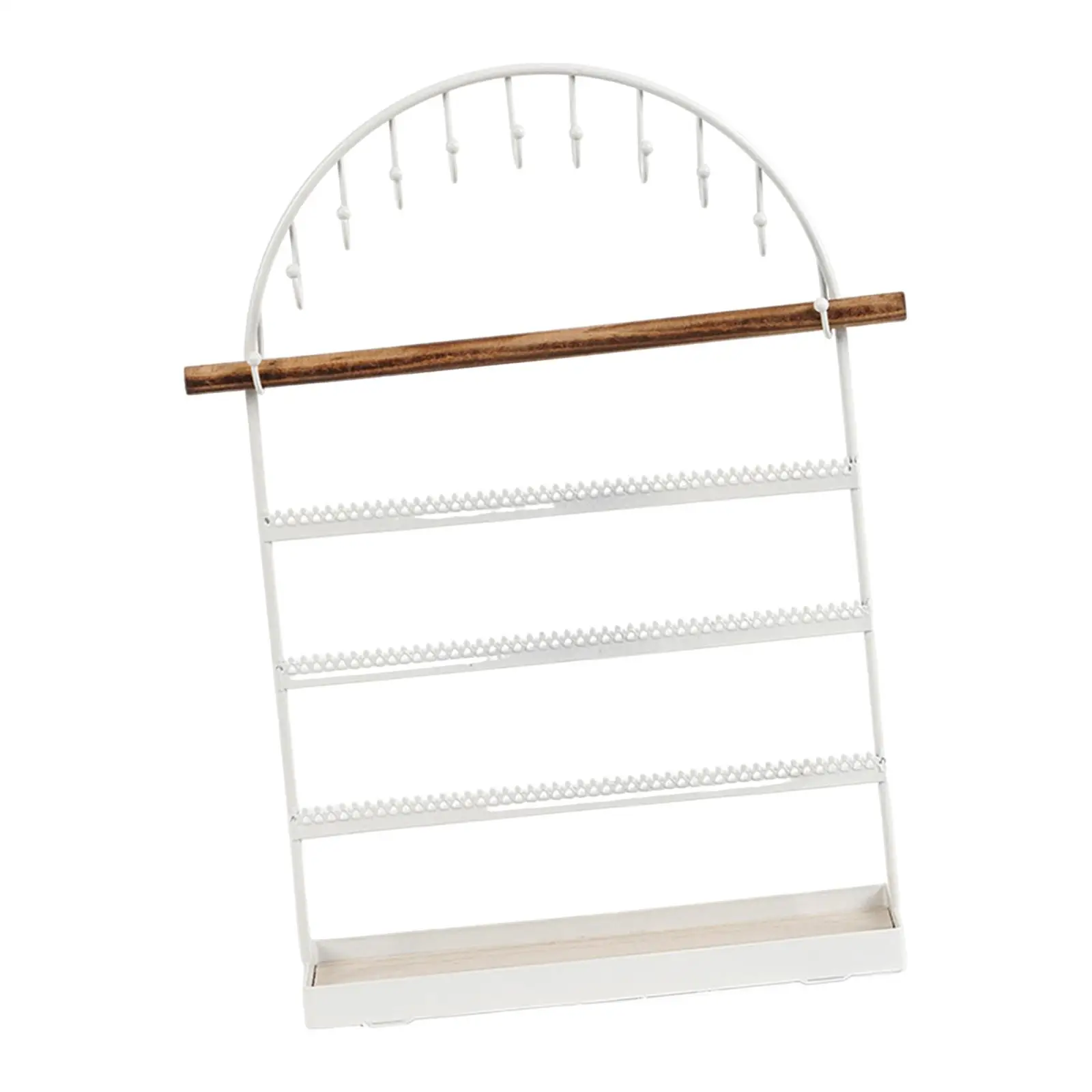 

Jewelry Organizer Stand with Metal Tray Elegant and Simpe Earring Display Rack 5 Tier for Countertop Tradeshow Store Showcase