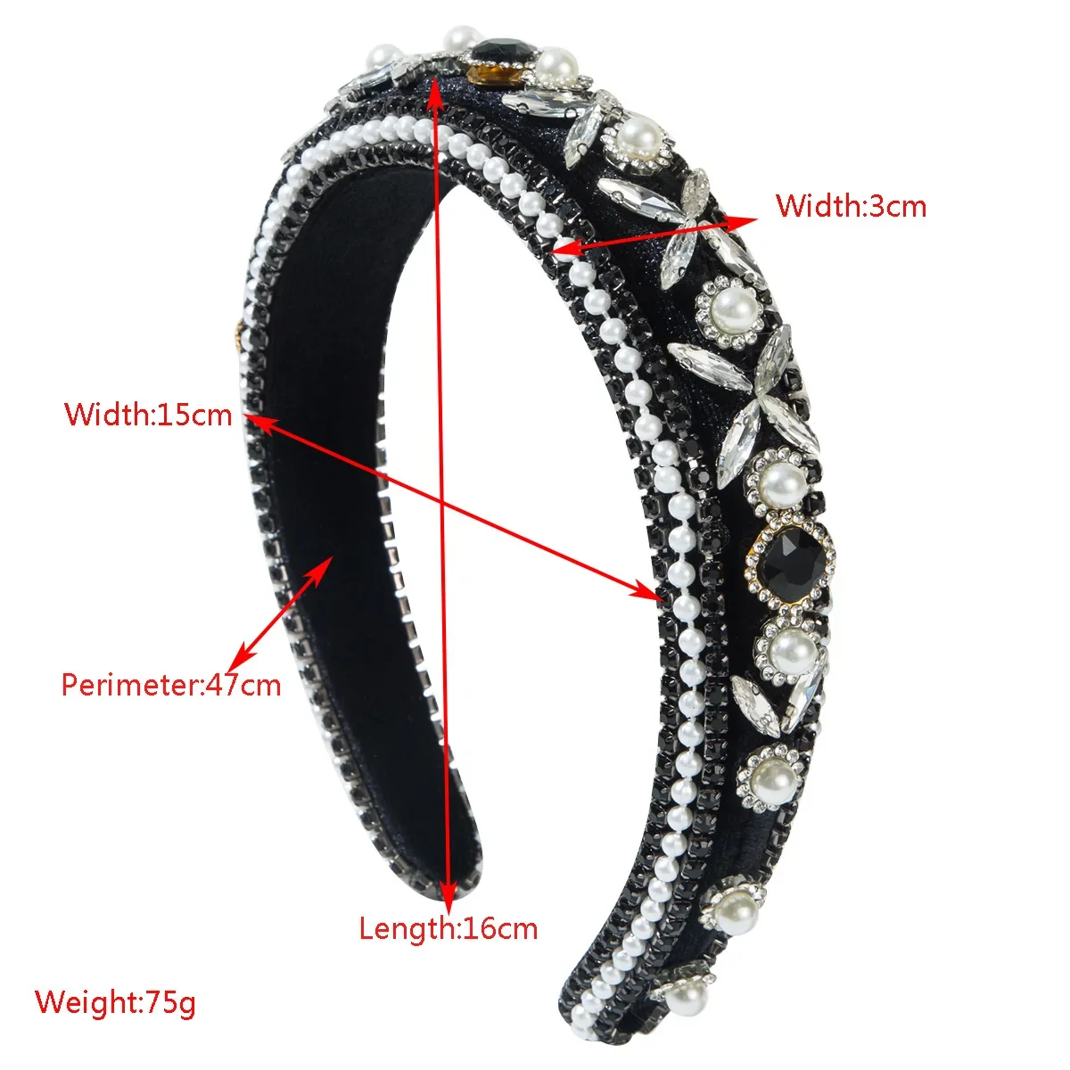 European and American new baroque retro diamond-encrusted sponge headband high-end heavy industry light luxury hair accessories