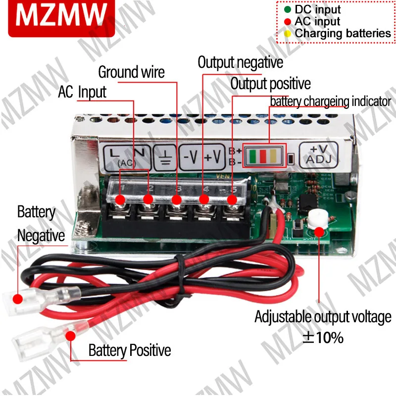 MZMW UPS/laadfunctie Schakelende voeding SC-35W 60W 120W 180W 12V 24V Monitor 110/220v AC/DC batterijlader SC-120-12V