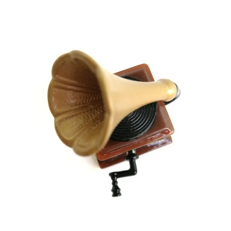 1pc 1:12 Furniture Mini Accessories Ultra-compact Retro Phonograph Record Player with Record DIY Miniature Doll House