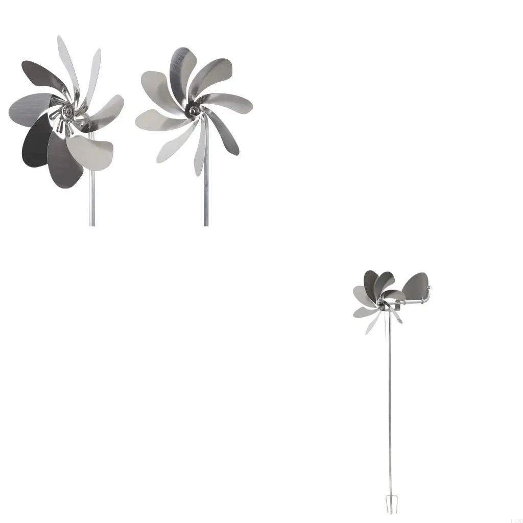F19B Retro Garden Wind Spinner 360 Degree Rotation Metal Willdmill for Outdoor Yard Lawn Garden Wind Sculptures Decoration