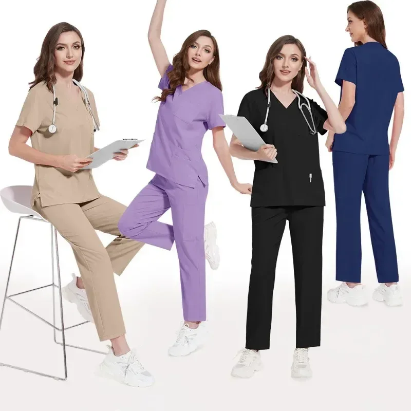 

Pet Grooming Doctor Uniforms Non-sticky Hair Nurse Women Thin and Light Fabric Medical Clothes for Summer Clinical Uniform Woman