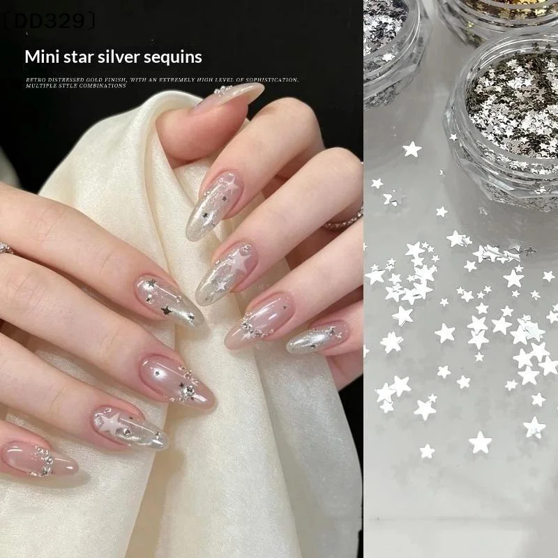 1 Box Shiny Mini 1mm Five-Pointed Star Nail Accessories Handmade Wearable Nail Materials Decoration〔DD329〕