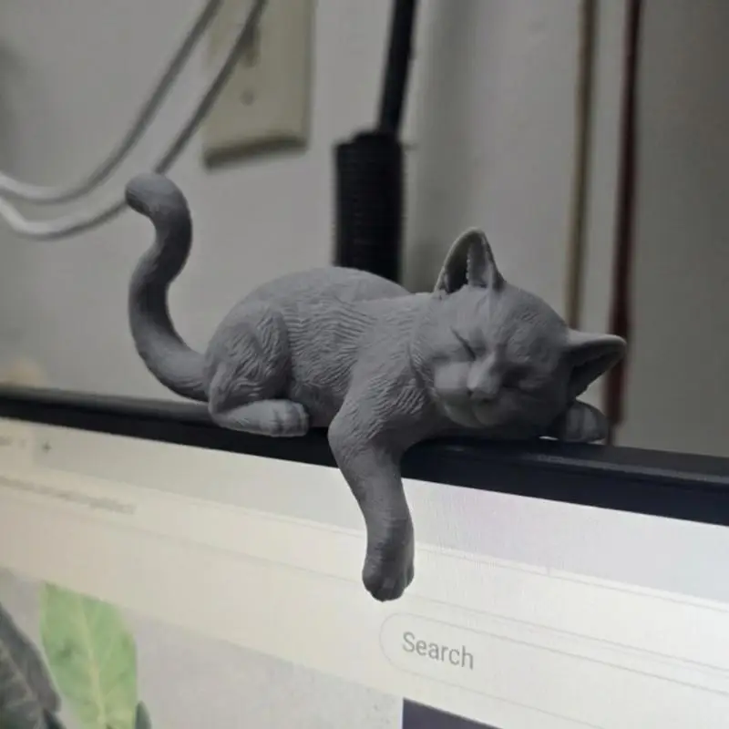 Cute Abstract Geometric Sleeping Cat Ornament Modern Minimalist Hallway Party Ornaments Figurine Home Office Desk Decor