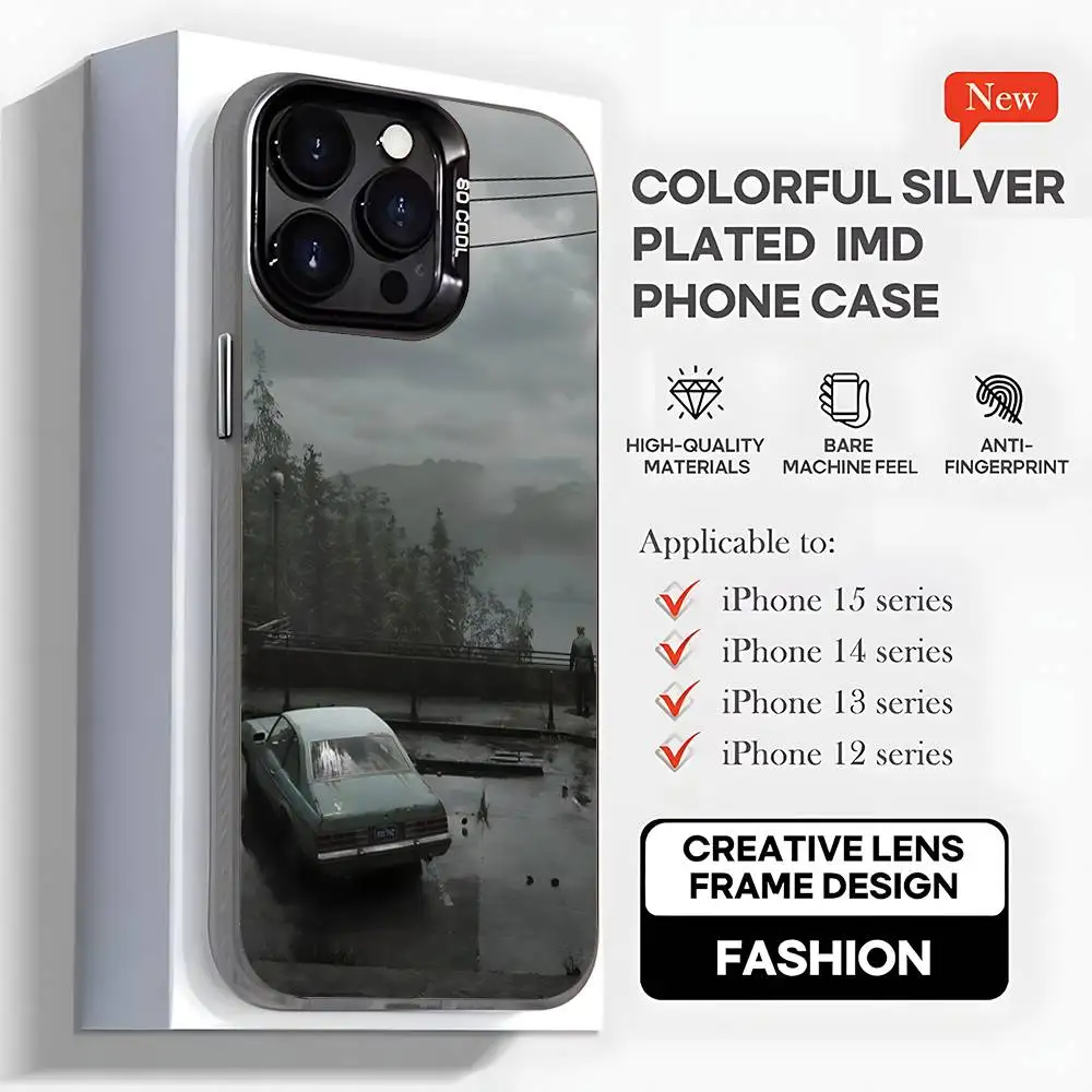 Capa de telefone para videogame Silent Hill 2 para iPhone 16,15,14,13,12,11, Mini,Pro,MAX,plus, capa preta fosca à prova de choque