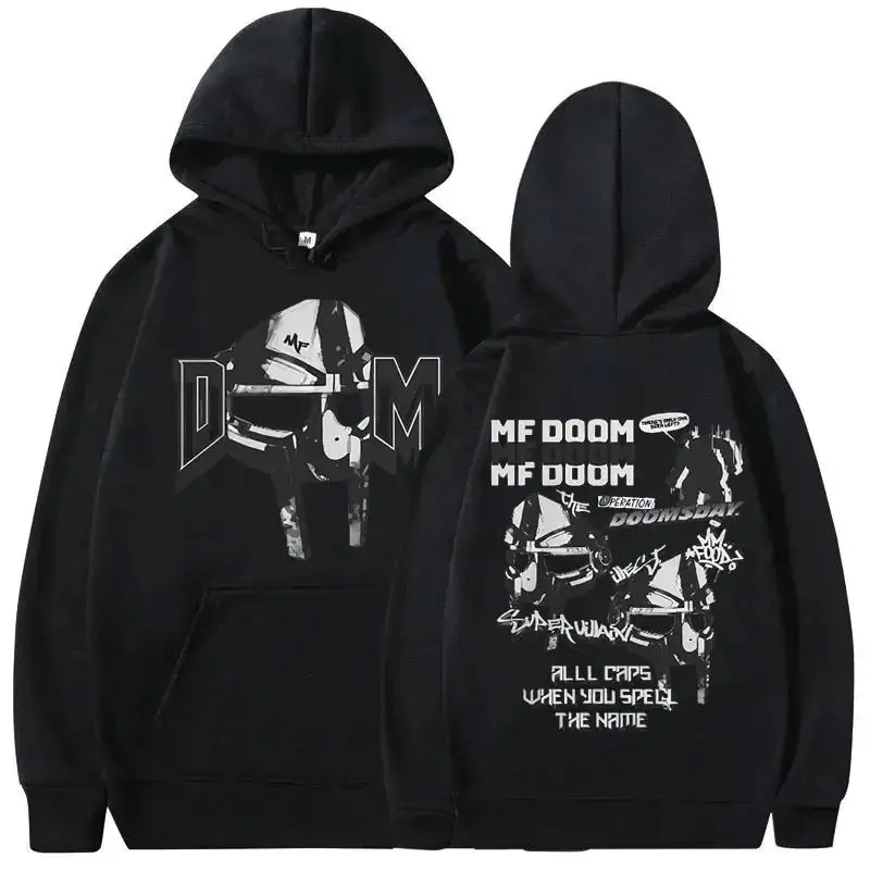 Rapper Mf Doom Doomsday Double Sided Print Hoodie Streetwear Men Women Hip Hop Oversized Sweatshirt Male Casual Fleece Hoodies