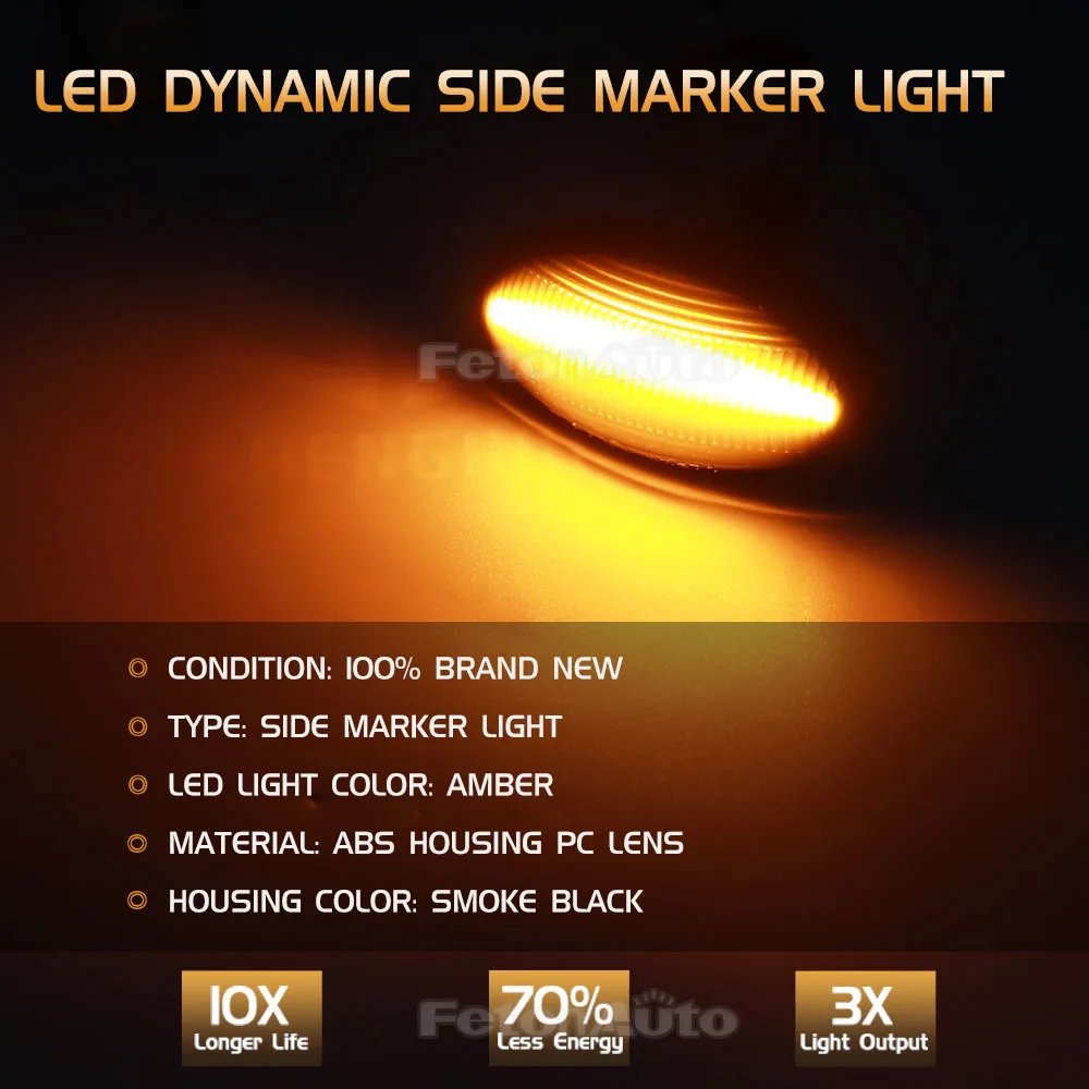 LED Side Marker Turn Signal Light Flowing Water Repeater Indicator  Dynamic Blinker For BMW Mini Cooper R50 R53 R52 image 6