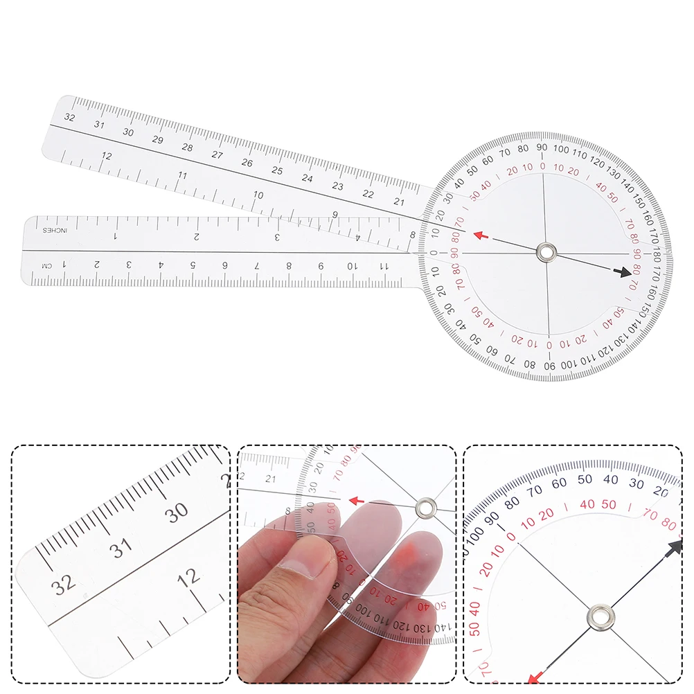 

2pcs Rotatable Angle Protractor For Measurement Engineering Drafting Tool Plastic Goniometer Scale Measuring Geometry Circle