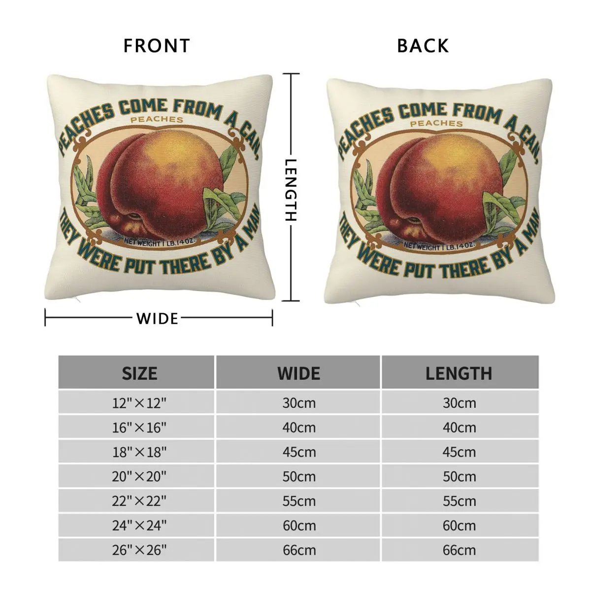Merrill Nisker Peaches Come From A Can Square Pillowcase Polyester Linen Velvet Printed Zip Throw Pillow Case Sofa Cushion Cover