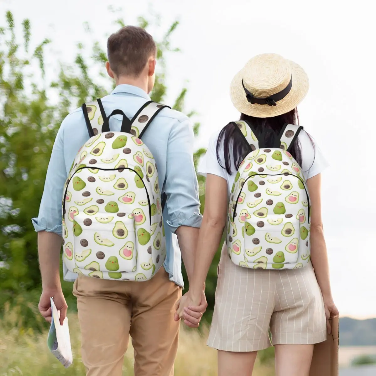 

Cute Avocado Kawaii Pattern Aesthetic Student Backpack School Bag Hiking Travel Daypack for Boys Girls Bookbag Shoulder Bags