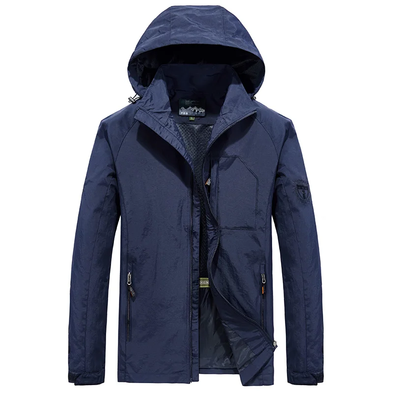 

Весенне-осенняя мужская водонепроницаемая куртка, мужские дышащие ветровки, повседневная свободная мужская куртка, уличная быстросохнущая спортивная одежда