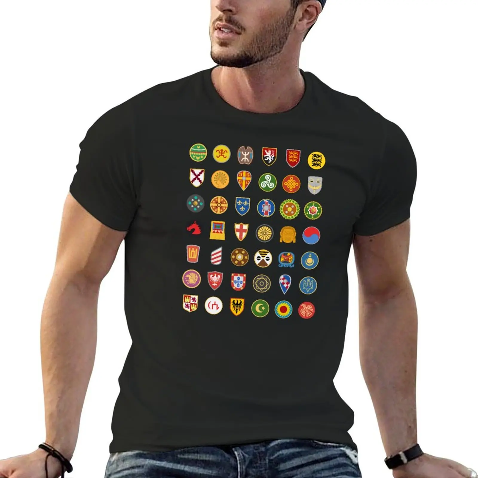 

Civilizations emblems T-Shirt oversizeds street wear basketball graphic tees anime t shirts mens graphic t-shirts big and tall