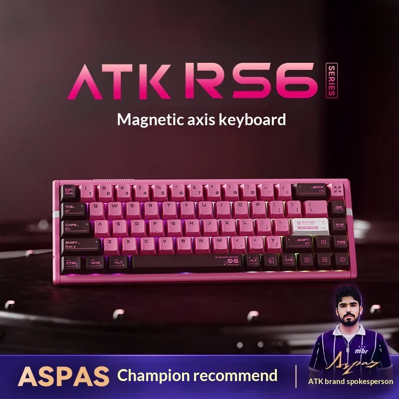 

Магнитная клавиатура ATK RS6 для киберспорта, проводная, алюминиевая, для геймеров Valorant, профессиональная компьютерная клавиатура