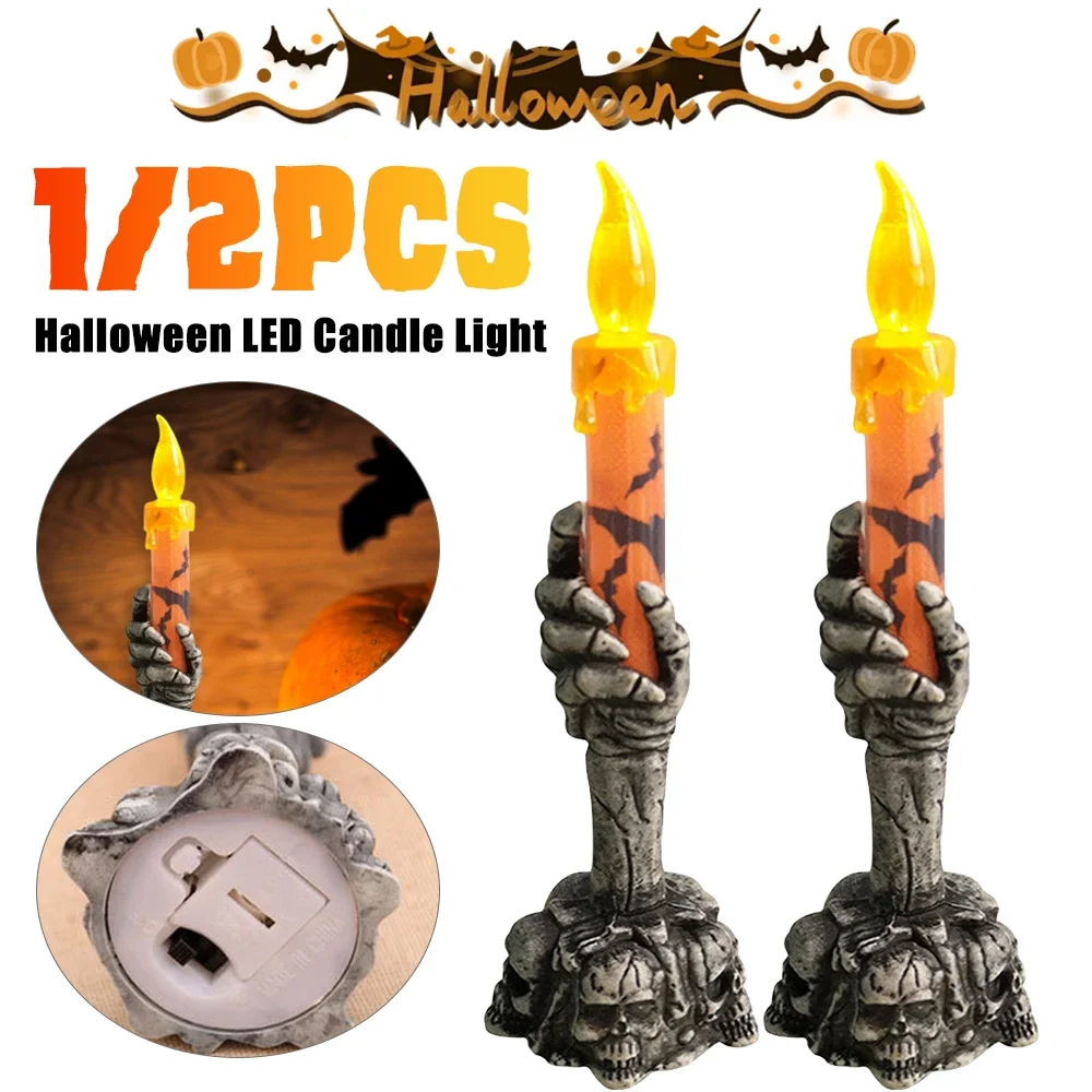 1/2PCS Halloween Skeletons Ghost Party Candles Pumpkin Party Happy Halloween Party Home Decorations Halloween House Ornaments
