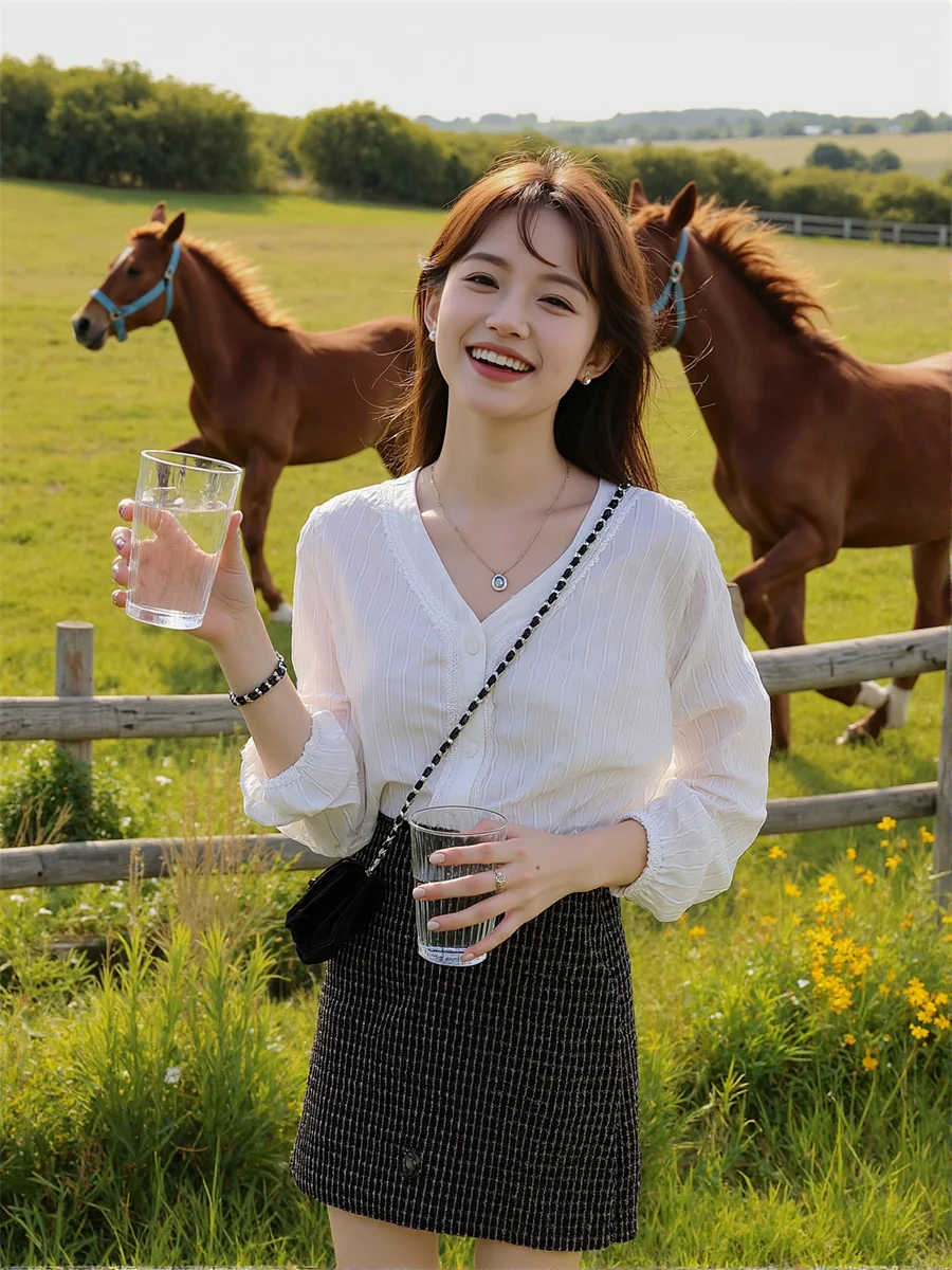 Long Lantern Sleeve Women Elegant Shirts Pearls Beading Slash Neck Off-Shoulder Sexy Design Fashion Chic Casual Lady Blouses