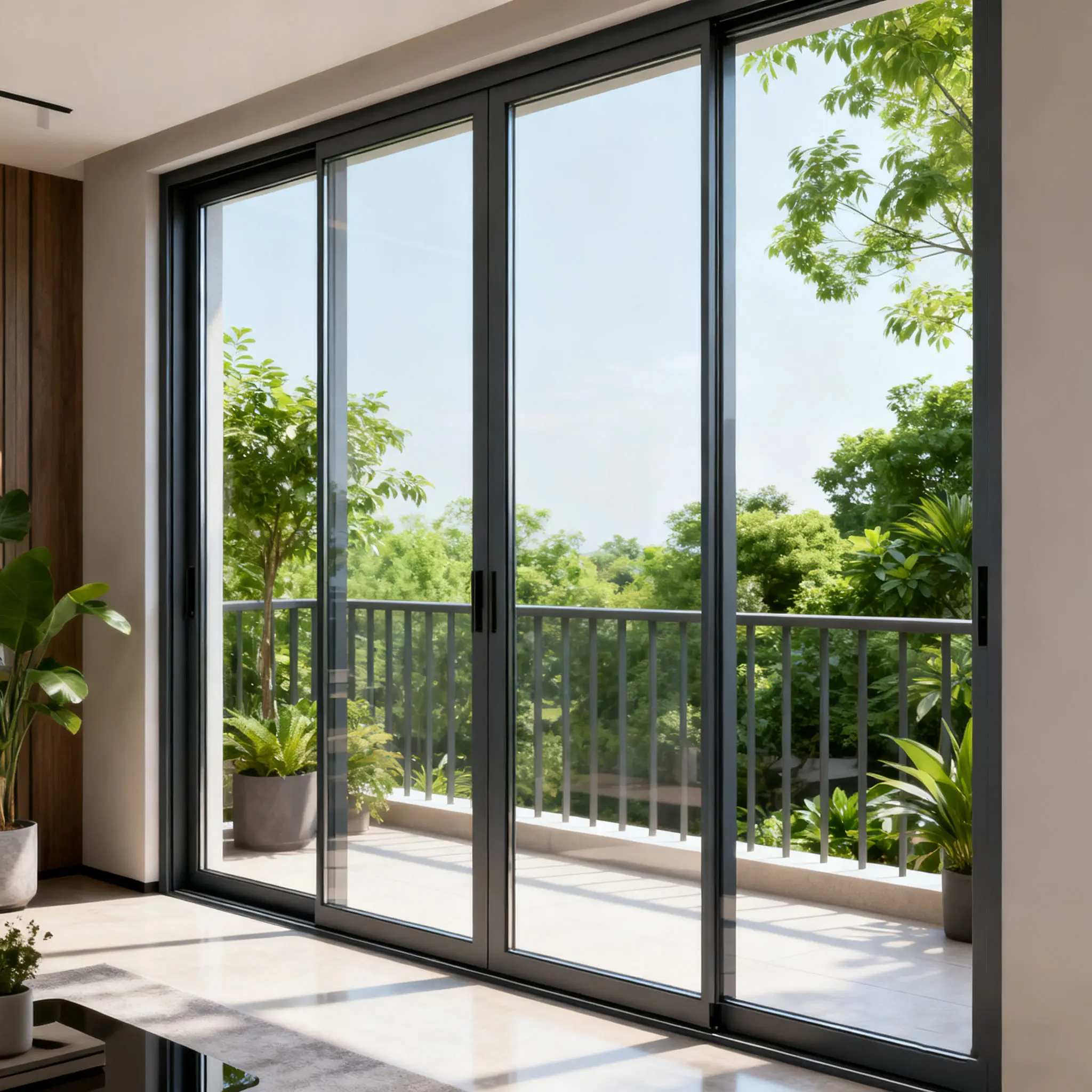 Fashion Balcony Heat Insulation Sound Insulation Glass Door UV Protective Sliding Doors Best Selling Tow Track Sliding Doors