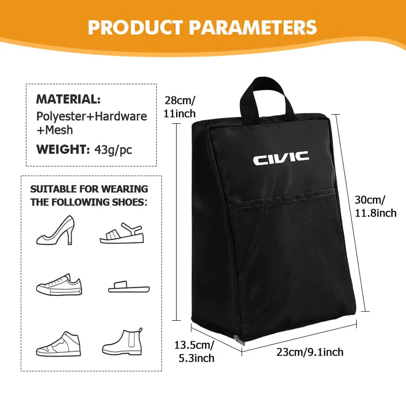 Portable Golf Shoe Carrier Bag Pack Tee Bag Sports Accessories For Honda typer civic 4d 10th gen 8th 2014 2015 2016 2017 2018 view 6