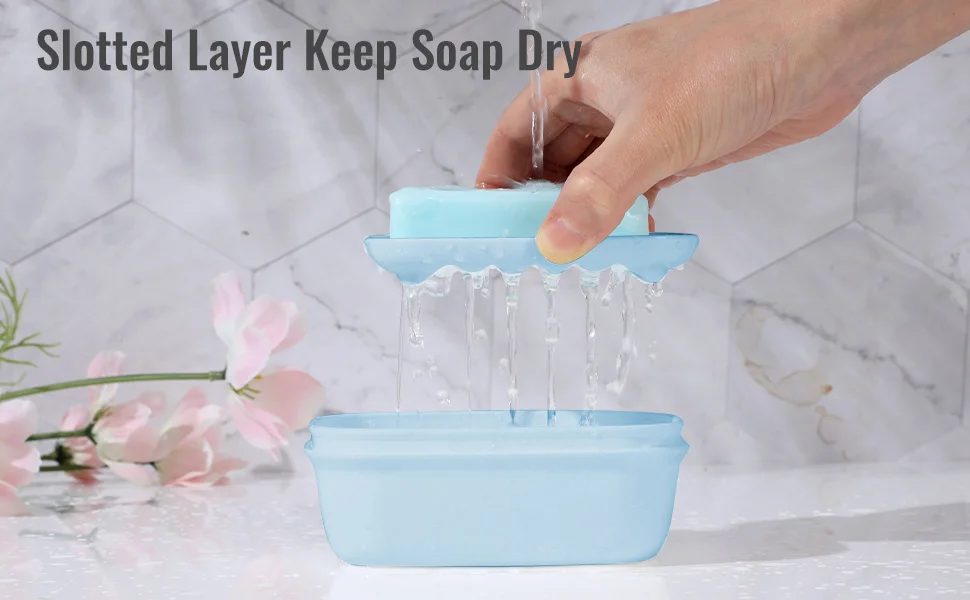 Soap Holder 3 Pcs Travel Soap Container, Portable Bar Soap Case, Leakproof Soap Box, Soap Dishes for Traveling, Camping, Gym