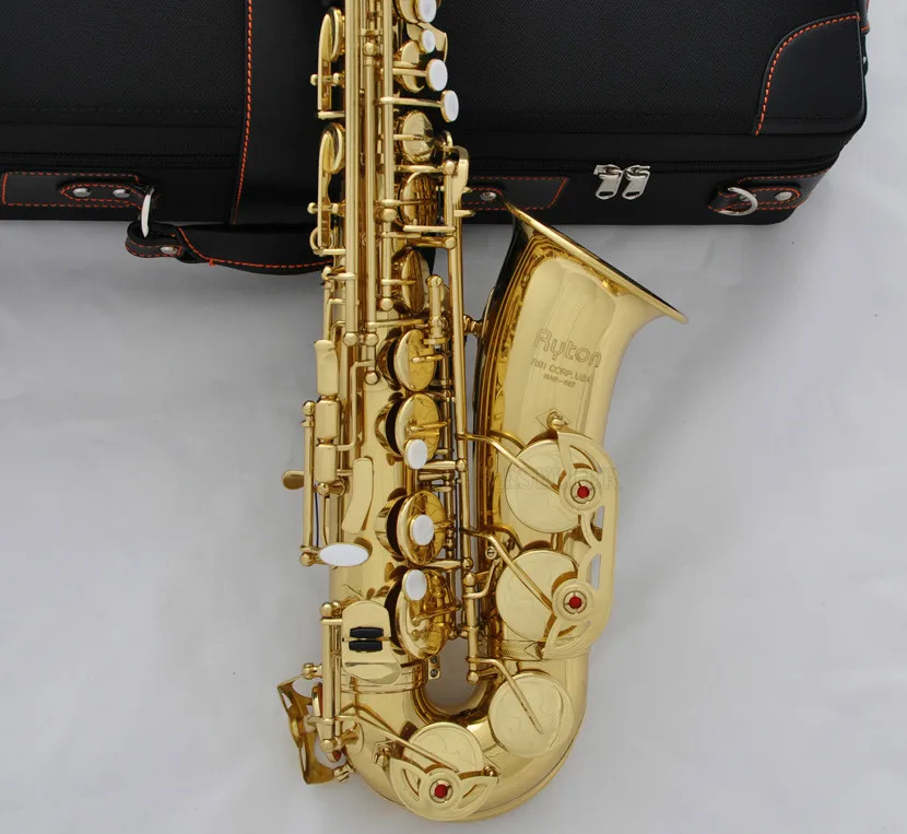 

Профессиональный американский альт-саксофон Ryton, золотой саксофон High F # Чехол Deluxe для рта в Германии 2025г.