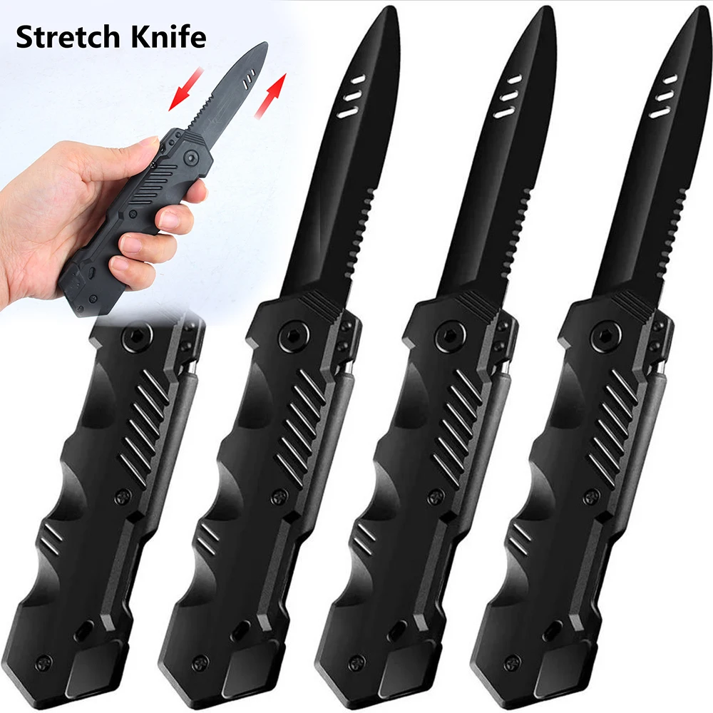 Fake Retractable Knife Prop False Trick Gadget Toy Disappearing Dagger Plastic Blade for Halloween Fools Day Party Accessories