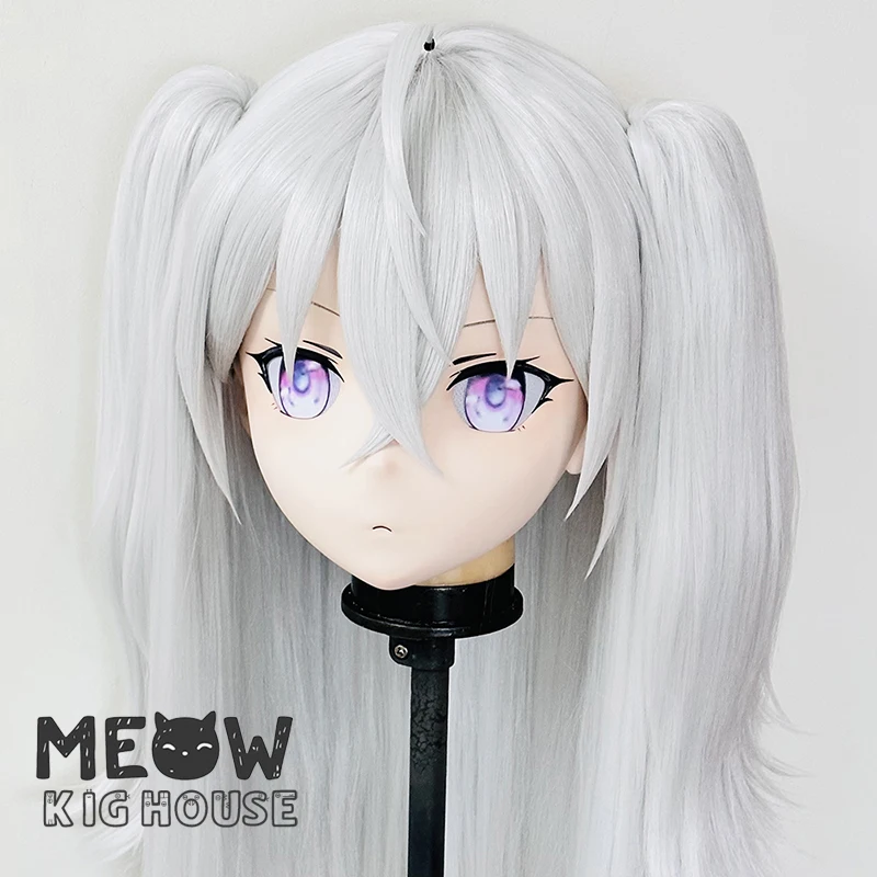 (MEO594) Customize Handmade Full Head Lockable Crossdress Male to Female Japanese Cartoon Anime Game Character Kigurumi Mask