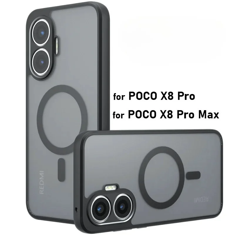

Luxury Simple Frosted Skin Feel Translucent Slim Case for Xiaomi POCO X8 Pro Max X7 F8 Ultra F7 M8 Magnetic Anti-drop Back Cover