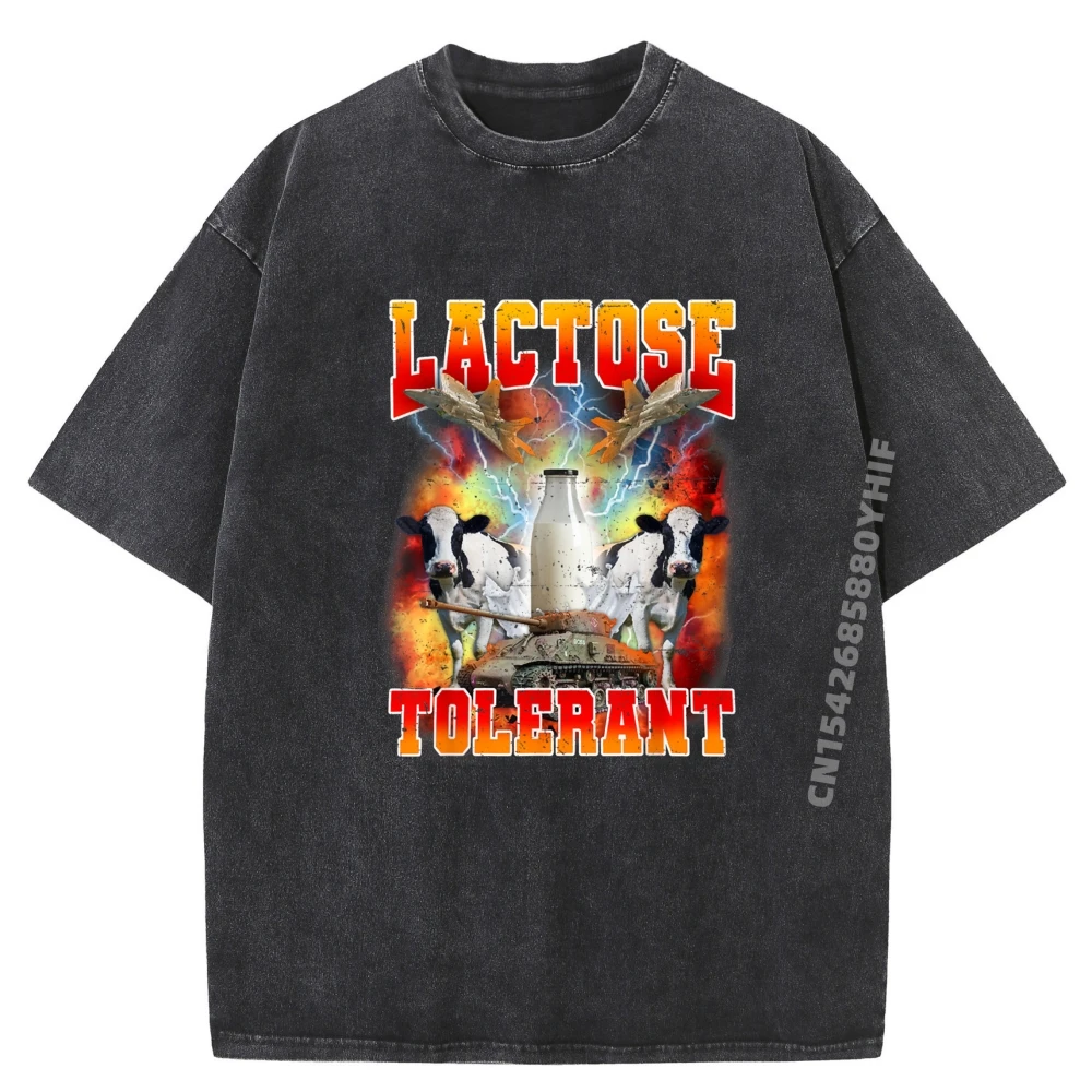 

Lactose Tolerant - Funny Sarcasm Meme Funny Lactose Tolerant Clothing T Shirt Vintage Washed Shirt Mens Graphic Clothes