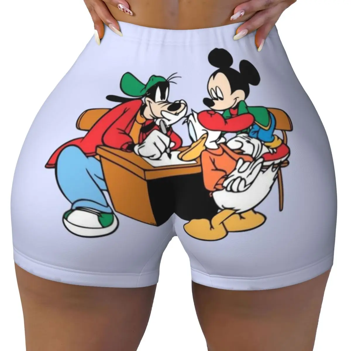 

Custom Goofy Goof Gym Biker Running Shorts Women's Anime Cartoon Workout Yoga Shorts