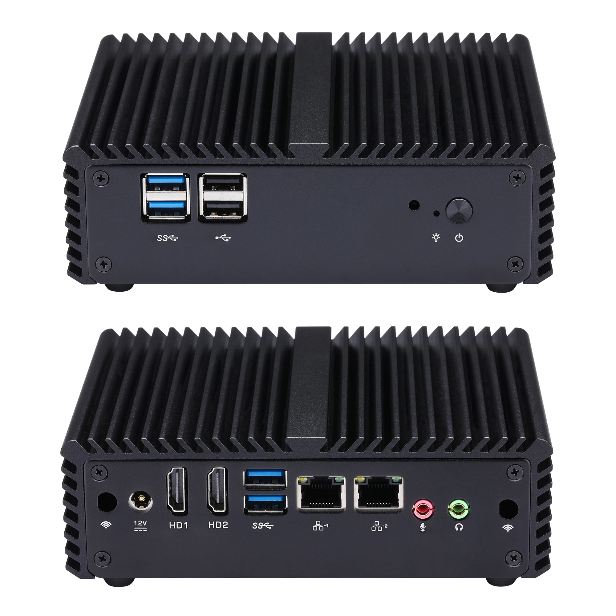 

QOTOM Fanless Mini PC Q170S Pentium J3170 Processor Quad Core,Processor J3710 2M Cache, up to 2.64GHz,WIN 10/Linux/Ubuntu