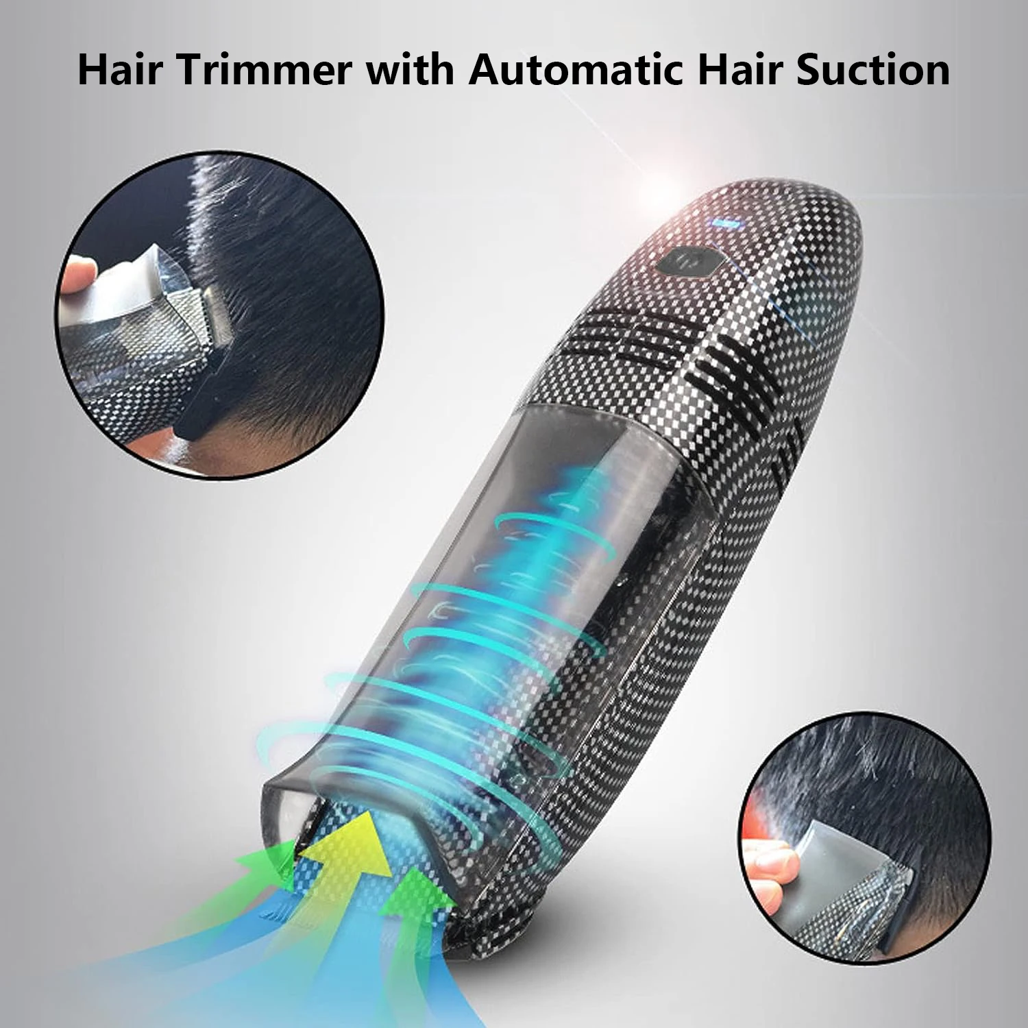 Professional Vacuum System Hair Clipper Beard Trimmer Automatic Broken Hair Suction Trimmer Shaving Machine Tools for Men