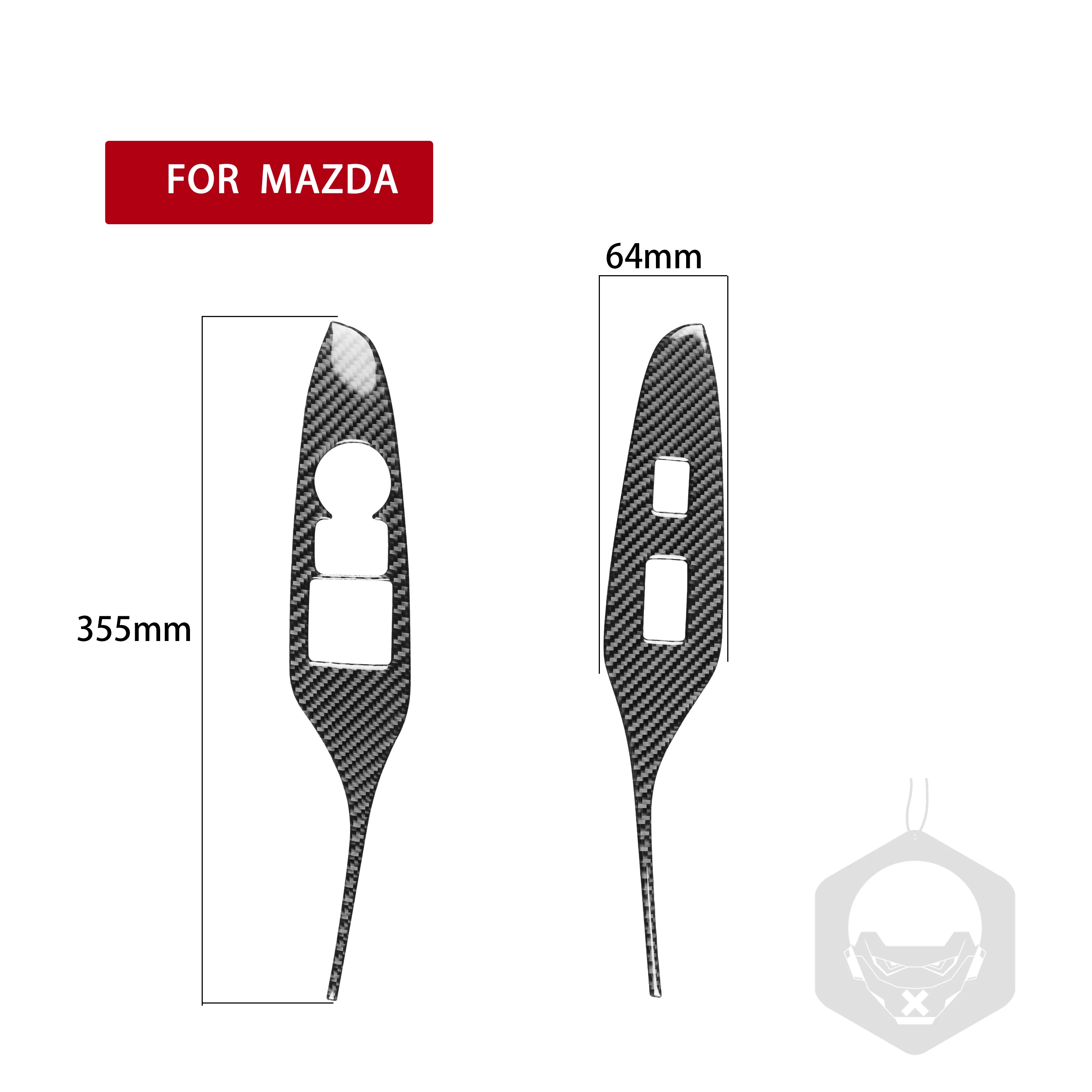 Carbon Fiber Window Control Lifting Panel Cover Trim Sticker Car Interior Accessories Modification For Mazda MX5 ND 2016—2020