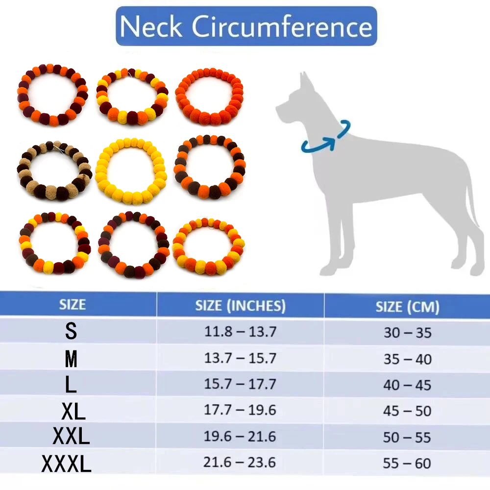 20pcs Fall Dog Collars Plush Balls Thanksgiving Decorate Elastic Bands Puppy Bow Ties Small Dog Bowties Pet Supplies for Dogs