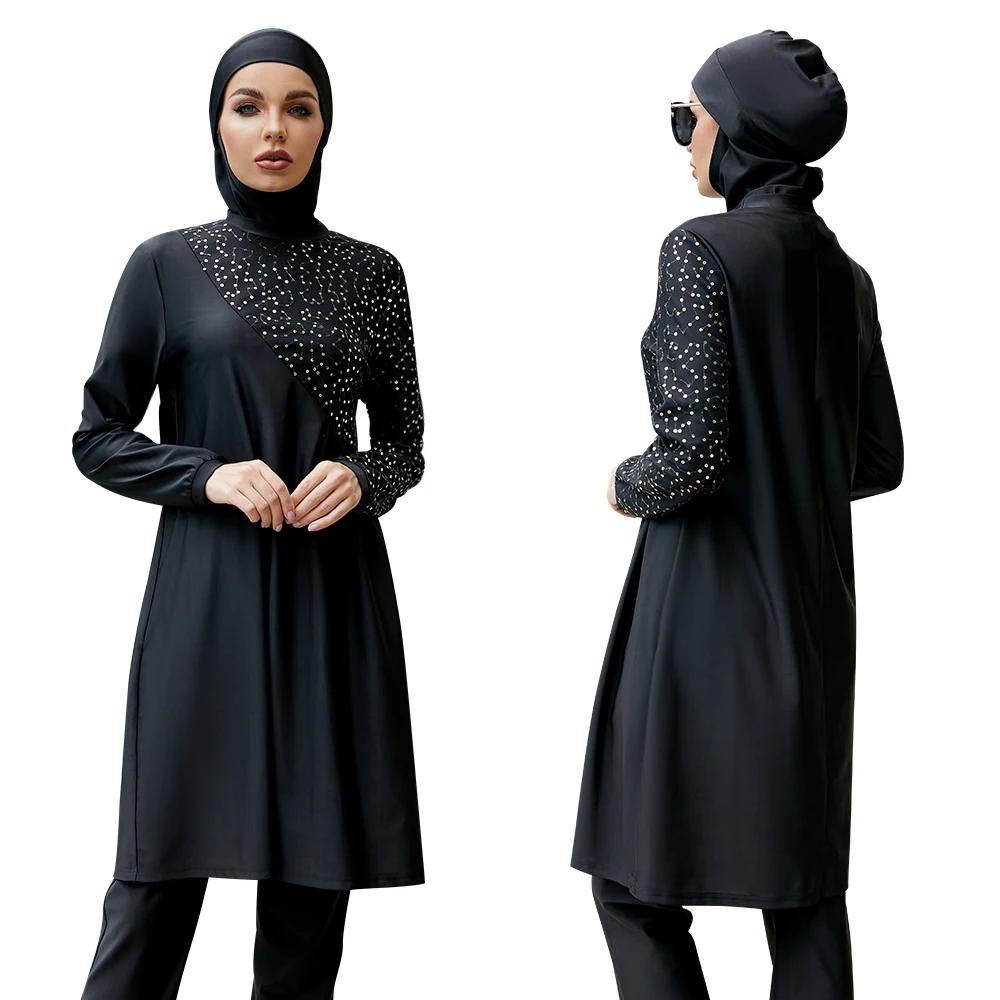 Burkini Femme Musulmane Maillot De Bain Moslim Vrouwen Badpak Islam Hijab Badmode Bescheiden Burkinis Badpak Beachwear 3PCS